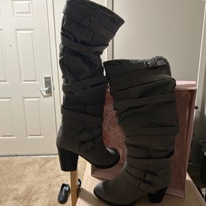 Heeled Gray Boots